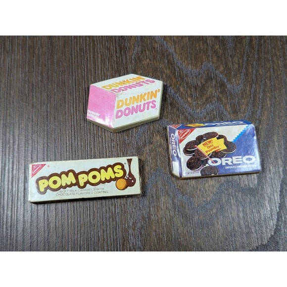 Vintage Refrigerator Magnets Oreo Dunkin Donuts Pom Poms Nabisco SET OF 3 - Picture 1 of 15